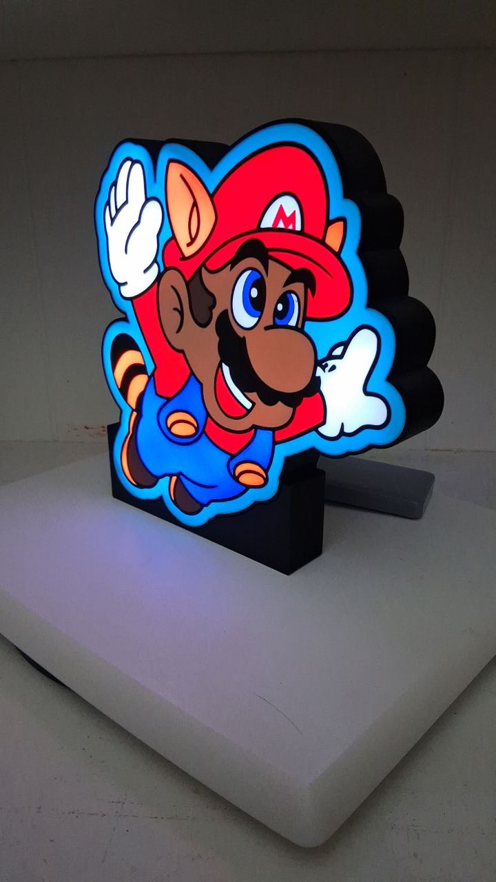 Mario Flying LED light box – custom 3D printed – Lit Layer Creations